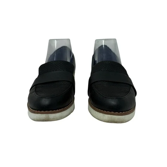 Dr Scholls Imagine Black Faux‎ Leather  Loafer Comfort Shoe Women 7.5 M Slip On - Picture 4 of 9